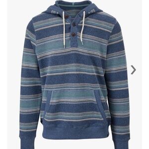 FAHERTY BRAND
Campfire Seascape Stripe Quarter-Button Hoodie Retail$168 Men’s M